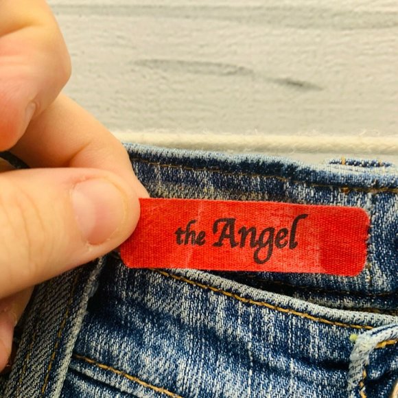 AG Adriano Goldshmied THE ANGEL Boot Cut Mid Rise Light Wash Denim Jeans Sz 28 R - Picture 5 of 10